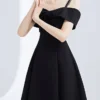Women's Party Dress Homecoming Dress Cocktail Dress Mini Dress Black Navy Blue Short Sleeve Pure Color Backless Spring Fall Winter Spaghetti Strap Fashion Winter Dress Wedding Guest Vacation 2023 S M