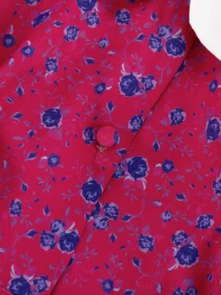 Women's Work Dress Casual Dress Shift Dress Fashion Winter Dress Daily Midi Dress Lace Up Patchwork Shirt Collar Long Sleeve Floral Color Block Regular Fit Pink Red Fall Winter S M L -Party Prom Dresses Sales Store mkzuzj1695645265078