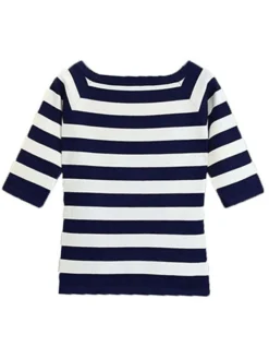 Women's Two Piece Dress Set Casual Dress Skirt Set Daily Going Out Fashion Streetwear Ribbed Print Midi Dress Crew Neck Short Sleeve Stripe Slim Blue Fall S M L XL XXL -Party Prom Dresses Sales Store mlcxod1693278121591