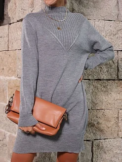 Women's Sweater Dress Jumper Dress Winter Dress Mini Dress Warm Plain Outdoor Daily Vacation Going Out Turtleneck Long Sleeve 2023 Loose Fit Gray S M L 16 Women's Sweater Dress Jumper Dress Winter Dress Mini Dress Warm Plain Outdoor Daily Vacation Going Out Turtleneck Long Sleeve 2023 Loose Fit Gray S M L -Party Prom Dresses Sales Store mwltmt1697711028308