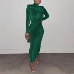 Women‘s Party Dress Velvet Dress Green Long Dress Maxi Dress Green Blue Gold Dark Gray Red Black Long Sleeve Pure Color Ruched Velvet Fall Turtleneck Casual Fall Dress S M L XL XXL XXXL 11 Women‘s Party Dress Velvet Dress Green Long Dress Maxi Dress Green Blue Gold Dark Gray Red Black Long Sleeve Pure Color Ruched Velvet Fall Turtleneck Casual Fall Dress S M L XL XXL XXXL -Party Prom Dresses Sales Store mxdbfv1631956665744