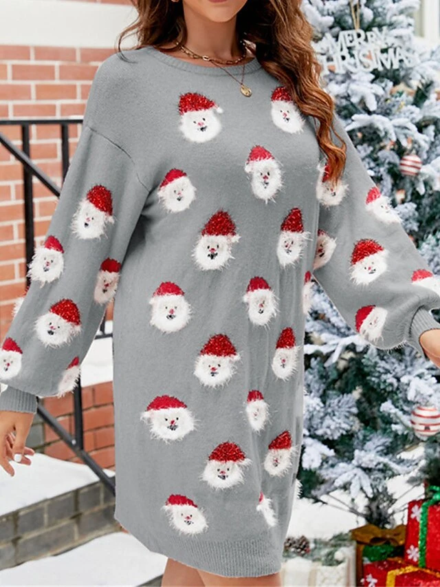 Women's Christmas Dress Sweater Dress Christmas Sweater Dress Mini Dress Ugly Ugly Christmas Christmas Daily Vacation Going Out Crew Neck Long Sleeve Patchwork 2023 Loose Fit Black Pink Green S M L XL 11 Women's Christmas Dress Sweater Dress Christmas Sweater Dress Mini Dress Ugly Ugly Christmas Christmas Daily Vacation Going Out Crew Neck Long Sleeve Patchwork 2023 Loose Fit Black Pink Green S M L XL - Image 11