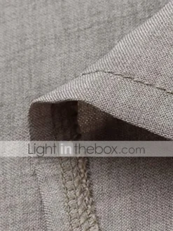 Women's Shirt Dress Cotton Linen Dress Shift Dress Mini Dress Cotton And Linen Daily Vacation Shirt Collar Pocket 3/4 Length Sleeve Summer Spring Fall 2023 Loose Fit Black Pink Green Pure Color S M L -Party Prom Dresses Sales Store mzelzh1695214441386