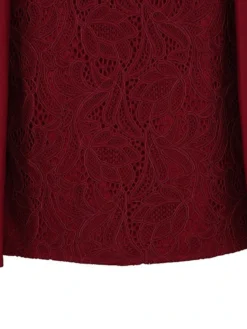 Women's Party Dress Lace Dress Swing Dress Mini Dress Black Wine Blue 3/4 Length Sleeve Pure Color Lace Spring Fall Winter Crew Neck Fashion Party Spring Dress 2023 S M L XL XXL 3XL 4XL -Party Prom Dresses Sales Store mzhaau1671604321942