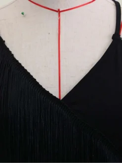 Women's Party Dress Fringe Dress Cocktail Dress Midi Dress Black Sleeveless Pure Color Tassel Fringe Fall Winter Autumn Spaghetti Strap Fashion 2023 S M L XL -Party Prom Dresses Sales Store nddiji1694166365867
