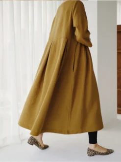 Women's Casual Dress Cotton Linen Dress Swing Dress Maxi Long Dress Linen / Cotton Blend Casual Daily Casual Outdoor Daily Vacation Crew Neck Pocket Long Sleeve Summer Spring Fall 2023 Loose Fit -Party Prom Dresses Sales Store ndfued1689933263214