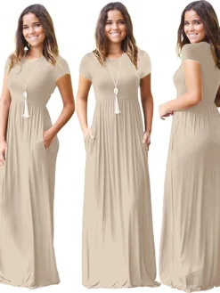 Women's T Shirt Dress Tee Dress Maxi Long Dress Half Sleeve Solid Color Autumn / Fall Summer Round Neck Contemporary Casual Loose 2023 S M L XL XXL -Party Prom Dresses Sales Store njdlpp1644824176135