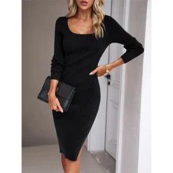 Women's Sweater Dress Winter Dress Jumper Dress Midi Dress Split Daily Date Going Out Active Fashion Crew Neck Long Sleeve 2023 Slim Black Blue Green Color S M L XL Size 24 Women's Sweater Dress Winter Dress Jumper Dress Midi Dress Split Daily Date Going Out Active Fashion Crew Neck Long Sleeve 2023 Slim Black Blue Green Color S M L XL Size -Party Prom Dresses Sales Store nonqmi1692353016219