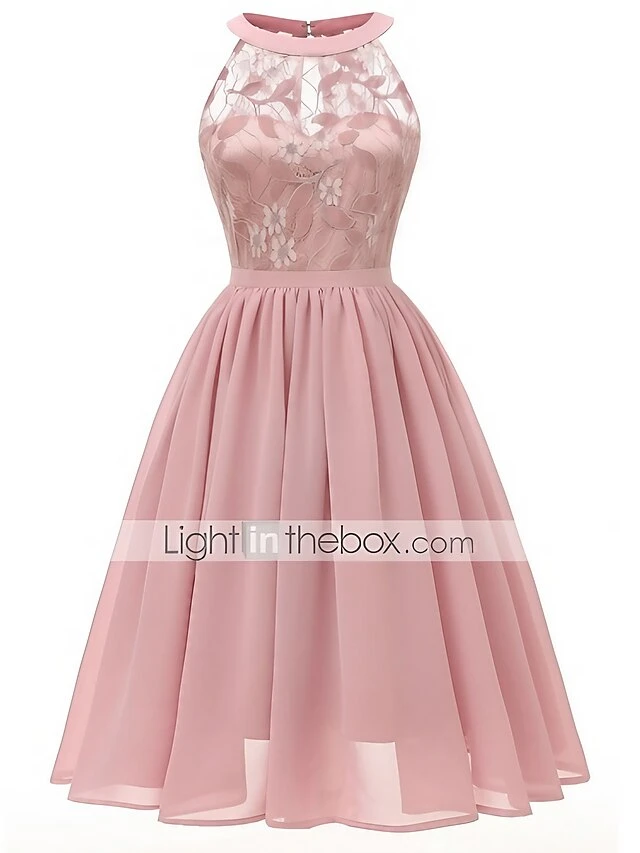 Women‘s Party Dress Homecoming Dress Wedding Guest Lace Dress A Line Dress Midi Dress Pink Wine Navy Blue Sleeveless Pure Color Lace Summer Spring Halter Party Slim 2023 S M L XL XXL 1 Women‘s Party Dress Homecoming Dress Wedding Guest Lace Dress A Line Dress Midi Dress Pink Wine Navy Blue Sleeveless Pure Color Lace Summer Spring Halter Party Slim 2023 S M L XL XXL