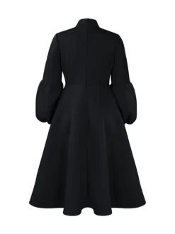 Women's Prom Dress Party Dress Swing Dress Long Dress Maxi Dress Black Yellow Red Long Sleeve Pure Color Lace Up Fall Winter Autumn Crew Neck Fashion Winter Dress Wedding Guest Birthday 2023 S M L XL -Party Prom Dresses Sales Store ntgatz1695203654032