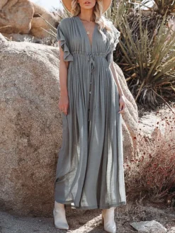 Women's Swing Dress Maxi Long Dress Green Orange Rust Red White Black Backless Short Sleeve Solid Color Summer Spring V Neck Boho Beach Loose 2023 One-Size 26 Women's Swing Dress Maxi Long Dress Green Orange Rust Red White Black Backless Short Sleeve Solid Color Summer Spring V Neck Boho Beach Loose 2023 One-Size -Party Prom Dresses Sales Store nuifcc1680161745190