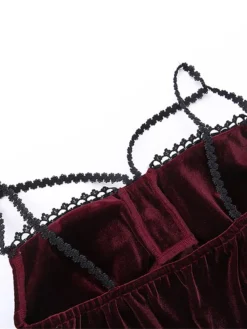 Women's Party Dress Lace Dress Cocktail Dress Midi Dress Black Wine Purple Sleeveless Pure Color Lace Spring Fall Winter Spaghetti Strap Fashion Halloween Birthday Wedding Guest 2023 S M L -Party Prom Dresses Sales Store nyccrr1694505124951