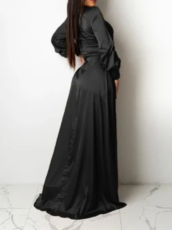 Women‘s Wedding Guest Dress Party Dress Satin Dress Sheath Dress Swing Dress Long Dress Maxi Dress Black Yellow Pink Long Sleeve Pure Color Lace Up Winter Fall Spring V Neck Mature Winter Dress 2023 25 Women‘s Wedding Guest Dress Party Dress Satin Dress Sheath Dress Swing Dress Long Dress Maxi Dress Black Yellow Pink Long Sleeve Pure Color Lace Up Winter Fall Spring V Neck Mature Winter Dress 2023 -Party Prom Dresses Sales Store nzpqiv1643182439392