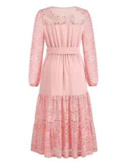 Women's Prom Dress Party Dress Lace Dress Long Dress Maxi Dress Black Pink Red Long Sleeve Pure Color Lace Spring Fall Winter Crew Neck Fashion Winter Dress Birthday Evening Party 2023 S M L XL XXL 26 Women's Prom Dress Party Dress Lace Dress Long Dress Maxi Dress Black Pink Red Long Sleeve Pure Color Lace Spring Fall Winter Crew Neck Fashion Winter Dress Birthday Evening Party 2023 S M L XL XXL -Party Prom Dresses Sales Store odehvr1692341640721