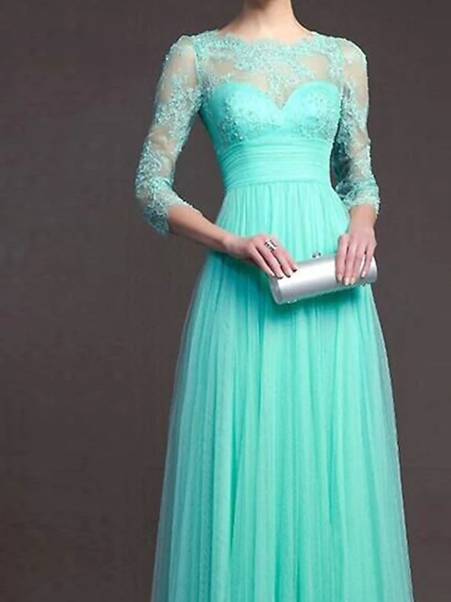 Women‘s Formal Party Dress Wedding Guest Dress Lace Dress Long Dress Maxi Dress Green Red 3/4 Length Sleeve Pure Color Lace Winter Fall Autumn Crew Neck 2023 S M L XL XXL 1 Women‘s Formal Party Dress Wedding Guest Dress Lace Dress Long Dress Maxi Dress Green Red 3/4 Length Sleeve Pure Color Lace Winter Fall Autumn Crew Neck 2023 S M L XL XXL
