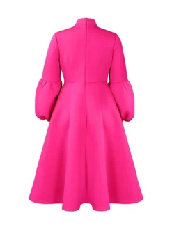 Women's Prom Dress Party Dress Swing Dress Long Dress Maxi Dress Black Yellow Red Long Sleeve Pure Color Lace Up Fall Winter Autumn Crew Neck Fashion Winter Dress Wedding Guest Birthday 2023 S M L XL -Party Prom Dresses Sales Store oilfpv1695203654730