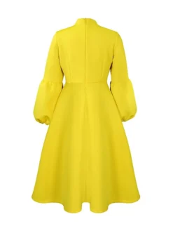 Women's Prom Dress Party Dress Swing Dress Long Dress Maxi Dress Black Yellow Red Long Sleeve Pure Color Lace Up Fall Winter Autumn Crew Neck Fashion Winter Dress Wedding Guest Birthday 2023 S M L XL -Party Prom Dresses Sales Store oilysh1695203656265