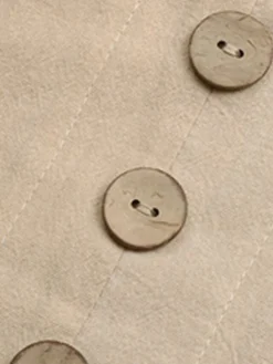 Women's Casual Dress Cotton Linen Dress Mini Dress Linen / Cotton Blend Basic Classic Outdoor Daily Vacation Split Neck Ruffle Button Long Sleeve Fall Winter Autumn 2023 Loose Fit Apricot Plain S M L -Party Prom Dresses Sales Store omkdfa1695014839835