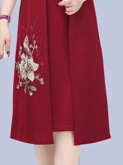 Women's Two Piece Dress Set Print Dress Outdoor Vacation Casual Print Midi Dress Stand Collar Long Sleeve Floral Loose Fit Pink Wine Blue Fall Winter XL XXL XXXL 4XL 5XL -Party Prom Dresses Sales Store ommaye1675853173561