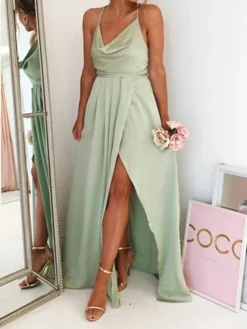 Women's Prom Dress Party Dress Satin Dress Long Dress Maxi Dress Light Green Wine Sleeveless Pure Color Split Summer Spring Fall Spaghetti Strap Fashion Party Birthday Evening Party 2023 S M L XL 14 Women's Prom Dress Party Dress Satin Dress Long Dress Maxi Dress Light Green Wine Sleeveless Pure Color Split Summer Spring Fall Spaghetti Strap Fashion Party Birthday Evening Party 2023 S M L XL -Party Prom Dresses Sales Store osqeln1642676377586