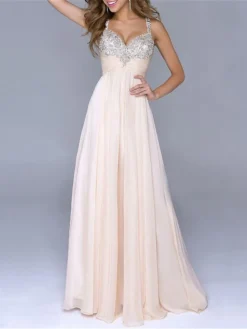 Women's Party Dress Sequin Dress Homecoming Dress Long Dress Maxi Dress Pink Sleeveless Pure Color Sequins Summer Spring Fall Spaghetti Strap Fashion Evening Party Wedding Guest Summer Dress Slim 2023