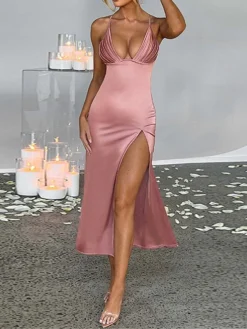 Women's Party Dress Cocktail Dress Satin Dress Midi Dress Black Pink Sleeveless Pure Color Backless Spring Fall Winter Spaghetti Strap Fashion Birthday Wedding Guest Vacation 2023 S M L 21 Women's Party Dress Cocktail Dress Satin Dress Midi Dress Black Pink Sleeveless Pure Color Backless Spring Fall Winter Spaghetti Strap Fashion Birthday Wedding Guest Vacation 2023 S M L -Party Prom Dresses Sales Store patmuc1693981024969