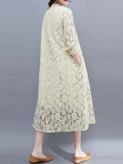 Women's Work Dress Lace Dress Black Dress Fashion Midi Dress Lace Pocket Crew Neck Long Sleeve Plain Loose Fit Black White Pink Fall M L XL XXL 3XL 32 Women's Work Dress Lace Dress Black Dress Fashion Midi Dress Lace Pocket Crew Neck Long Sleeve Plain Loose Fit Black White Pink Fall M L XL XXL 3XL -Party Prom Dresses Sales Store pbirtc1693281263884