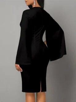 Women's Bodycon Sheath Dress Church Dress Midi Dress Black White Long Sleeve Floral Split Summer Spring Crew Neck Stylish Winter Dress Fall Dress 2023 S M L XL XXL 10 Women's Bodycon Sheath Dress Church Dress Midi Dress Black White Long Sleeve Floral Split Summer Spring Crew Neck Stylish Winter Dress Fall Dress 2023 S M L XL XXL -Party Prom Dresses Sales Store pbtpxr1654832299834