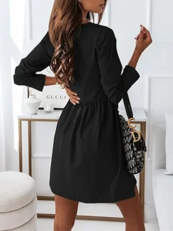 Women's Casual Dress Black Dress A Line Dress Mini Dress Cotton Polyester Fashion Daily Outdoor Daily Vacation Crew Neck Ruched Patchwork Long Sleeve Fall Autumn 2023 Regular Fit Black Khaki Gray 18 Women's Casual Dress Black Dress A Line Dress Mini Dress Cotton Polyester Fashion Daily Outdoor Daily Vacation Crew Neck Ruched Patchwork Long Sleeve Fall Autumn 2023 Regular Fit Black Khaki Gray -Party Prom Dresses Sales Store penjhh1692956024503