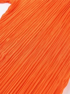 Women's Work Dress Sheath Dress Semi Formal Dress Fashion Daily Workfashion Long Dress Maxi Dress Ruched Pleated Crew Neck Long Sleeve Plain Slim Black Orange Fall Winter S M L -Party Prom Dresses Sales Store petfqz1695645288053