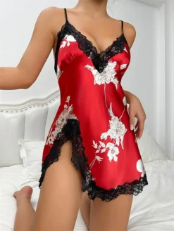 Women's Satin Dress Strap Dress Mini Dress Cute Sexy Lace Backless Leopard Strap Party Lounge Yellow Red 2023 Summer Spring S M L XL -Party Prom Dresses Sales Store pfkjbs1692787643348