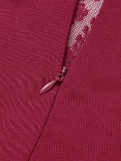 Women's Party Dress Lace Dress Long Dress Maxi Dress Blue Purple Wine Black 3/4 Length Sleeve Pure Color Lace Mesh Patchwork Fall Spring Crew Neck Hot Elegant Party Slim 2023 S M L XL XXL -Party Prom Dresses Sales Store phkkqy1678442486770