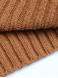 Women's Winter Dress Jumper Dress Casual Dress Mini Dress Patchwork Outdoor Street Daily Fashion Streetwear Turtleneck Long Sleeve 2023 Loose Fit Camel Color S M L Size -Party Prom Dresses Sales Store pnluwl1693992729013