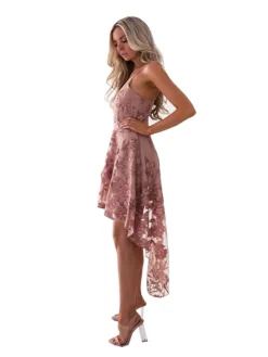 Women's Party Dress Lace Dress Strap Dress Midi Dress Pink Sleeveless Print Lace V Neck Elegant Party Spring Dress Regular Fit 2023 S M L XL -Party Prom Dresses Sales Store ppcgzx1554300851224
