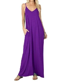 Women's Long Dress Maxi Dress Light Blue Wine Colorful Blue Sleeveless Pure Color Spring Summer S M L XL XXL -Party Prom Dresses Sales Store pqjnek1609126789553