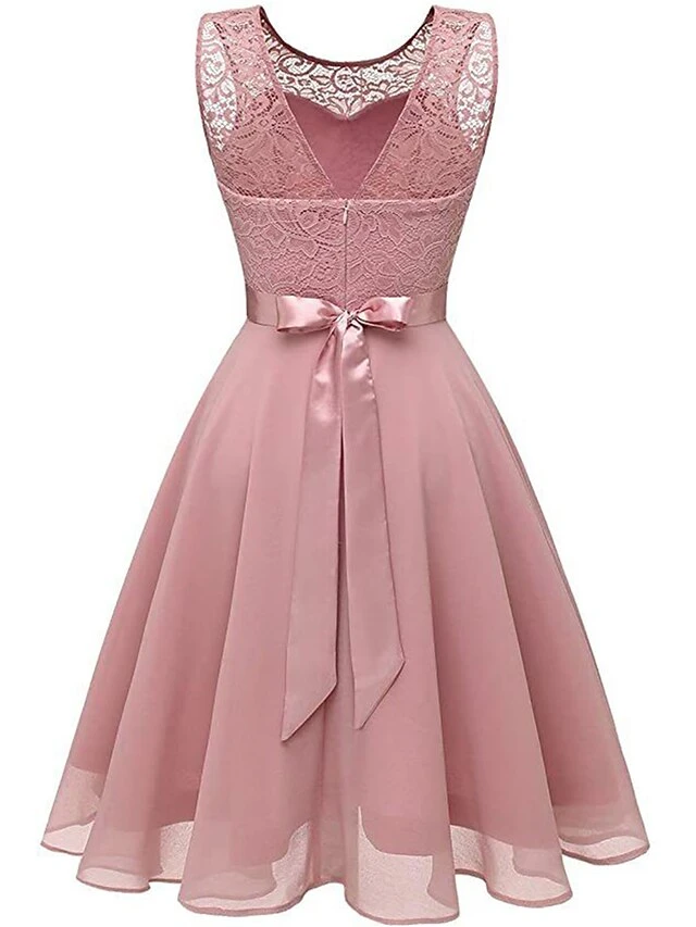 Women‘s Party Dress Lace Dress Knee Length Dress Pink Red Wine Dark Blue Red White Black Sleeveless Pure Color Lace Spring Summer Crew Neck Elegant 2022 XS S M L XL XXL XXXL 13 Women‘s Party Dress Lace Dress Knee Length Dress Pink Red Wine Dark Blue Red White Black Sleeveless Pure Color Lace Spring Summer Crew Neck Elegant 2022 XS S M L XL XXL XXXL - Image 13