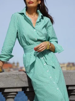 Women's Shirt Dress Casual Dress Cotton Linen Dress Midi Dress Polyester Fashion Modern Outdoor Daily Vacation Shirt Collar Button Pocket Long Sleeve Summer Spring Fall 2023 Loose Fit Red Royal Blue -Party Prom Dresses Sales Store pshuom1690972868432