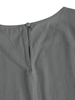 Women's Casual Dress Cotton Linen Dress A Line Dress Midi Dress Cotton And Linen Basic Classic Outdoor Daily Vacation Crew Neck Lace Up Sleeveless Summer Spring 2023 Regular Fit Navy Blue Orange -Party Prom Dresses Sales Store qbtrgh1680774933364