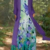 Women's Casual Dress Dress Set Two Piece Dress Long Dress Maxi Dress Blue Purple Long Sleeve Floral Print Summer Spring Crew Neck Vacation Winter Dress Fall Dress Loose Fit 2023 M L XL XXL 3XL 4XL 5XL