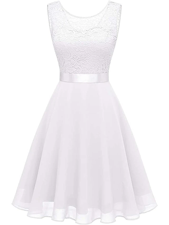 Women‘s Party Dress Lace Dress Knee Length Dress Pink Red Wine Dark Blue Red White Black Sleeveless Pure Color Lace Spring Summer Crew Neck Elegant 2022 XS S M L XL XXL XXXL 14 Women‘s Party Dress Lace Dress Knee Length Dress Pink Red Wine Dark Blue Red White Black Sleeveless Pure Color Lace Spring Summer Crew Neck Elegant 2022 XS S M L XL XXL XXXL - Image 14