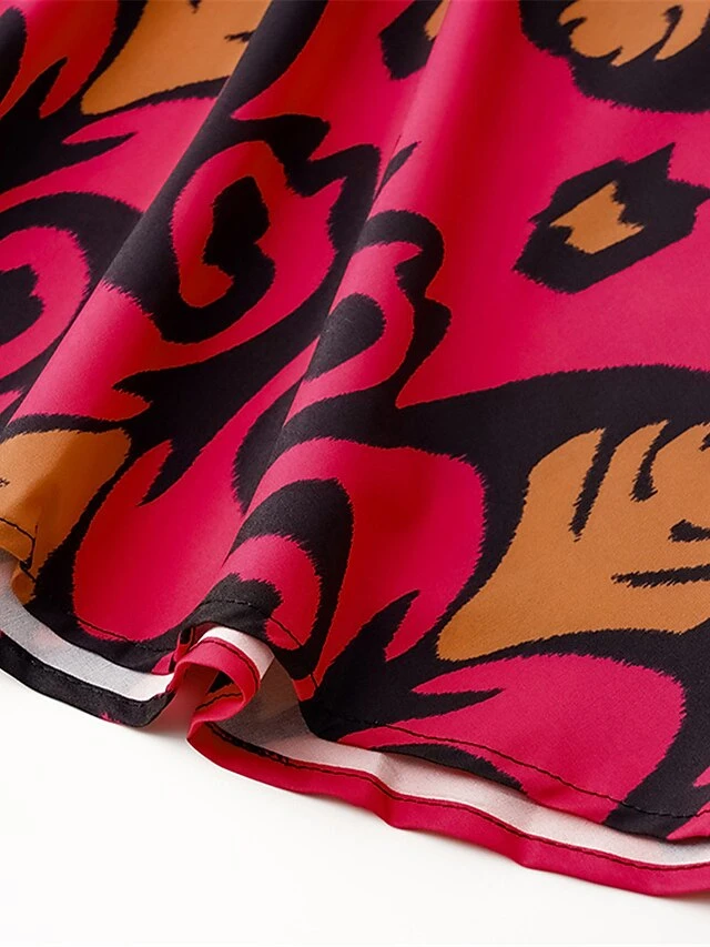 Women's Work Dress Semi Formal Dress A Line Dress Fashion Mini Dress Lace Up Button V Neck Long Sleeve Leopard Color Block Regular Fit Black White Red Fall S M L XL XXL 7 Women's Work Dress Semi Formal Dress A Line Dress Fashion Mini Dress Lace Up Button V Neck Long Sleeve Leopard Color Block Regular Fit Black White Red Fall S M L XL XXL - Image 7