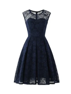 Women's Retro 1950s Vintage Tea Dresses Midi Dress Party Outdoor Lace Ruched Plain Crew Neck Sleeveless Regular Fit Summer Spring 2023 Black Pink S M L XL 12 Women's Retro 1950s Vintage Tea Dresses Midi Dress Party Outdoor Lace Ruched Plain Crew Neck Sleeveless Regular Fit Summer Spring 2023 Black Pink S M L XL -Party Prom Dresses Sales Store qghhqc1672986137724