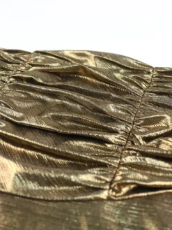 Women's Prom Dress Party Dress Wedding Guest Dress Long Dress Maxi Dress Gold Short Sleeve Pure Color Ruched Summer Spring Fall Strapless Fashion Evening Party Wedding Guest Vacation 2023 S M L XL -Party Prom Dresses Sales Store qhdcpe1691660675702