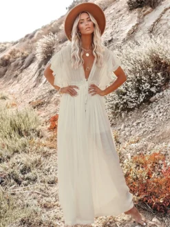 Women's Swing Dress Maxi Long Dress Green Orange Rust Red White Black Backless Short Sleeve Solid Color Summer Spring V Neck Boho Beach Loose 2023 One-Size 17 Women's Swing Dress Maxi Long Dress Green Orange Rust Red White Black Backless Short Sleeve Solid Color Summer Spring V Neck Boho Beach Loose 2023 One-Size -Party Prom Dresses Sales Store qhzutz1697527193504