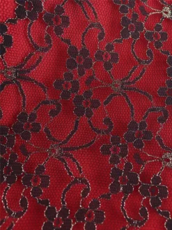 Women's Party Dress Lace Dress Cocktail Dress Midi Dress Red Short Sleeve Pure Color Lace Summer Spring Fall V Neck Fashion Wedding Guest Vacation Summer Dress 2023 S M L XL XXL 3XL 4XL -Party Prom Dresses Sales Store qjzktp1691999415801