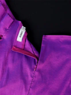 Women's Party Dress Cocktail Dress Satin Dress Midi Dress Purple Short Sleeve Pure Color Ruched Summer Spring Fall Off Shoulder Fashion Wedding Guest Vacation Summer Dress 2023 S M L XL XXL 3XL 4XL -Party Prom Dresses Sales Store qlbluy1691464494867