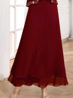 Women's Two Piece Dress Set Velvet Dress Party Dress Party Wedding Guest Elegant Modern Patchwork Long Dress Maxi Dress Crew Neck Long Sleeve Plain Regular Fit Wine Fall Winter S M L XL XXL 5 Women's Two Piece Dress Set Velvet Dress Party Dress Party Wedding Guest Elegant Modern Patchwork Long Dress Maxi Dress Crew Neck Long Sleeve Plain Regular Fit Wine Fall Winter S M L XL XXL -Party Prom Dresses Sales Store qotgvm1697711876263