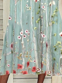 Women's Two Piece Dress Set Casual Dress Tank Dress Outdoor Daily Fashion Streetwear Pocket Print Maxi Dress V Neck Sleeveless Floral Regular Fit Green Summer Spring S M L XL XXL -Party Prom Dresses Sales Store qqpfmo1681352903613