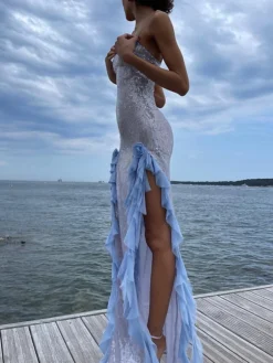 Women's Party Dress Sequin Dress Cocktail Dress Long Dress Maxi Dress Blue Sleeveless Pure Color Sequins Summer Spring Fall Spaghetti Strap Fashion Evening Party Wedding Guest Vacation 2023 S M L XL -Party Prom Dresses Sales Store qrilzo1688449017969