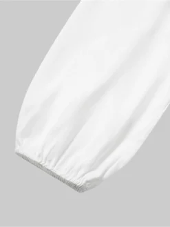 Women's Work Dress Satin Dress Swing Dress Fashion Midi Dress Ruffle Button Shirt Collar Long Sleeve Plain Loose Fit White Fall Winter S M L XL XXL -Party Prom Dresses Sales Store qsbbiq1693299603873